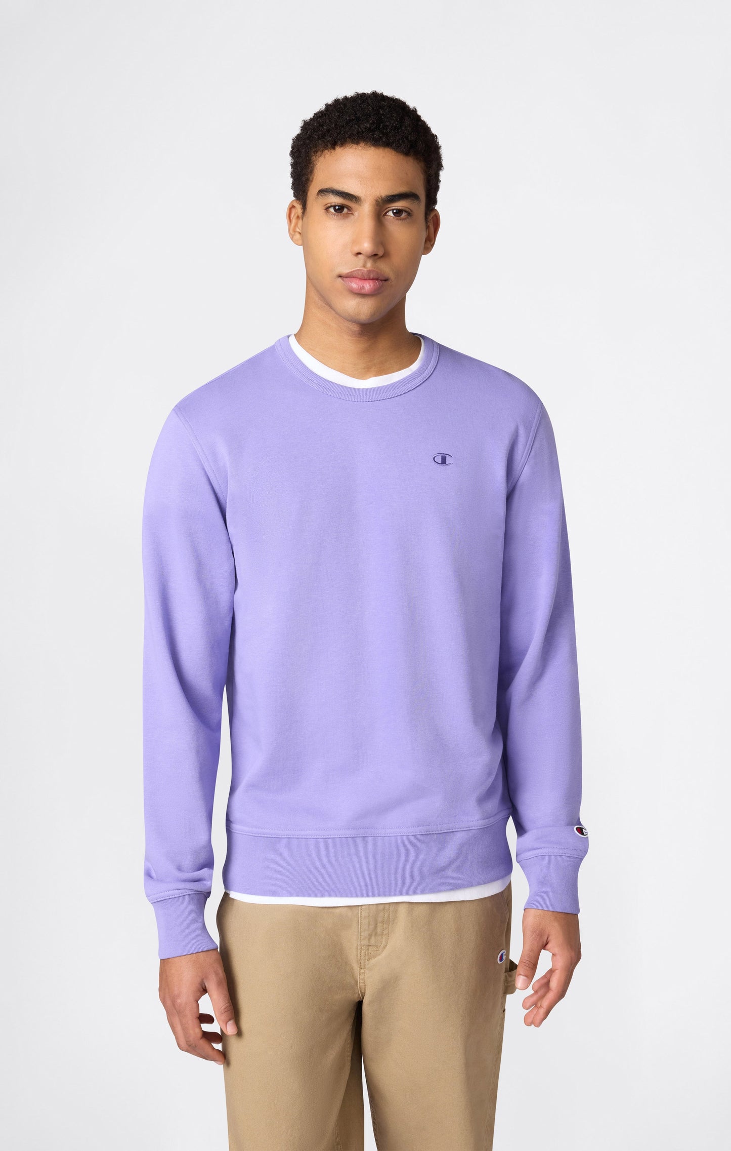 Men's Lightweight Sweatshirt with Tone-on-Tone Embroidered Logo