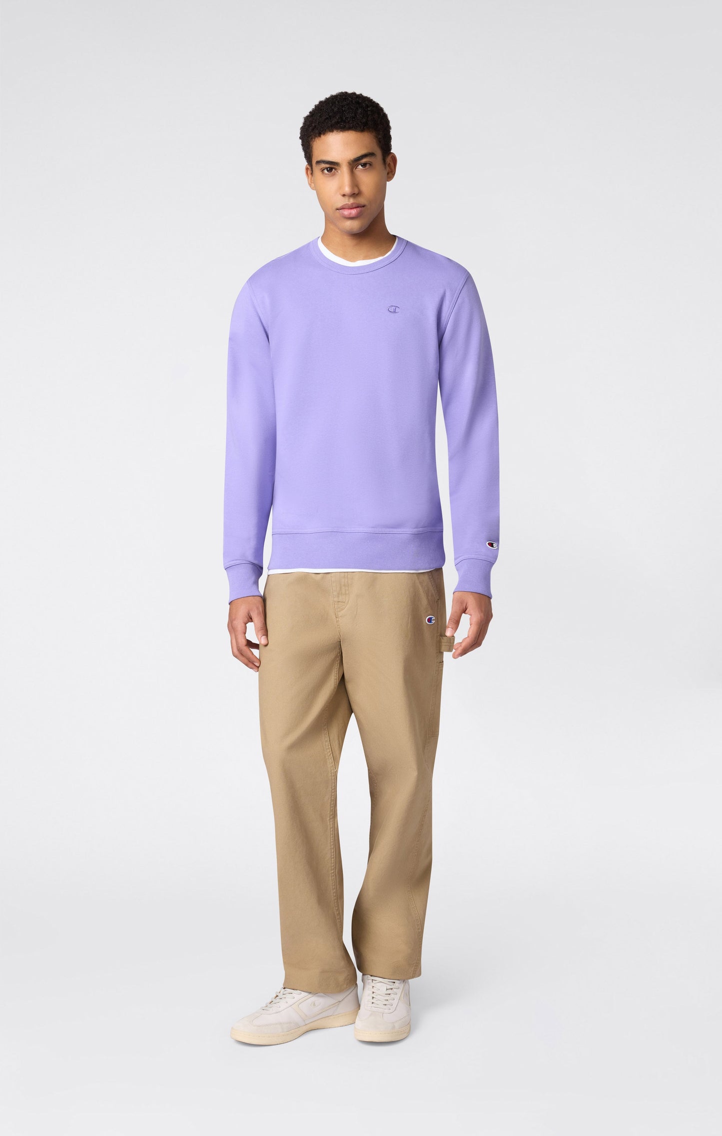 Men's Lightweight Sweatshirt with Tone-on-Tone Embroidered Logo