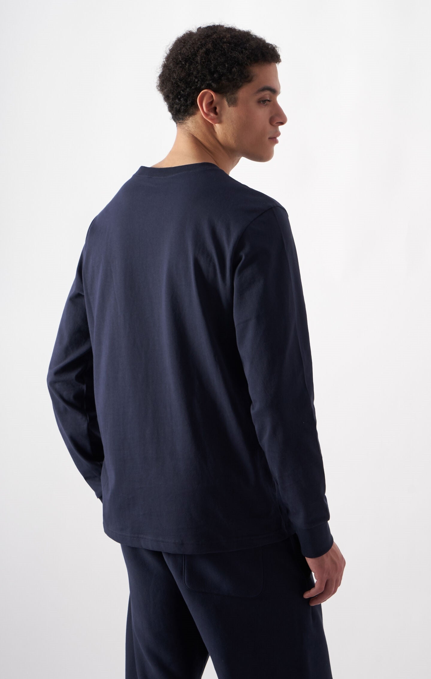 Oversized Herren Langarm-T-Shirt aus weicher, schwerer Baumwolle