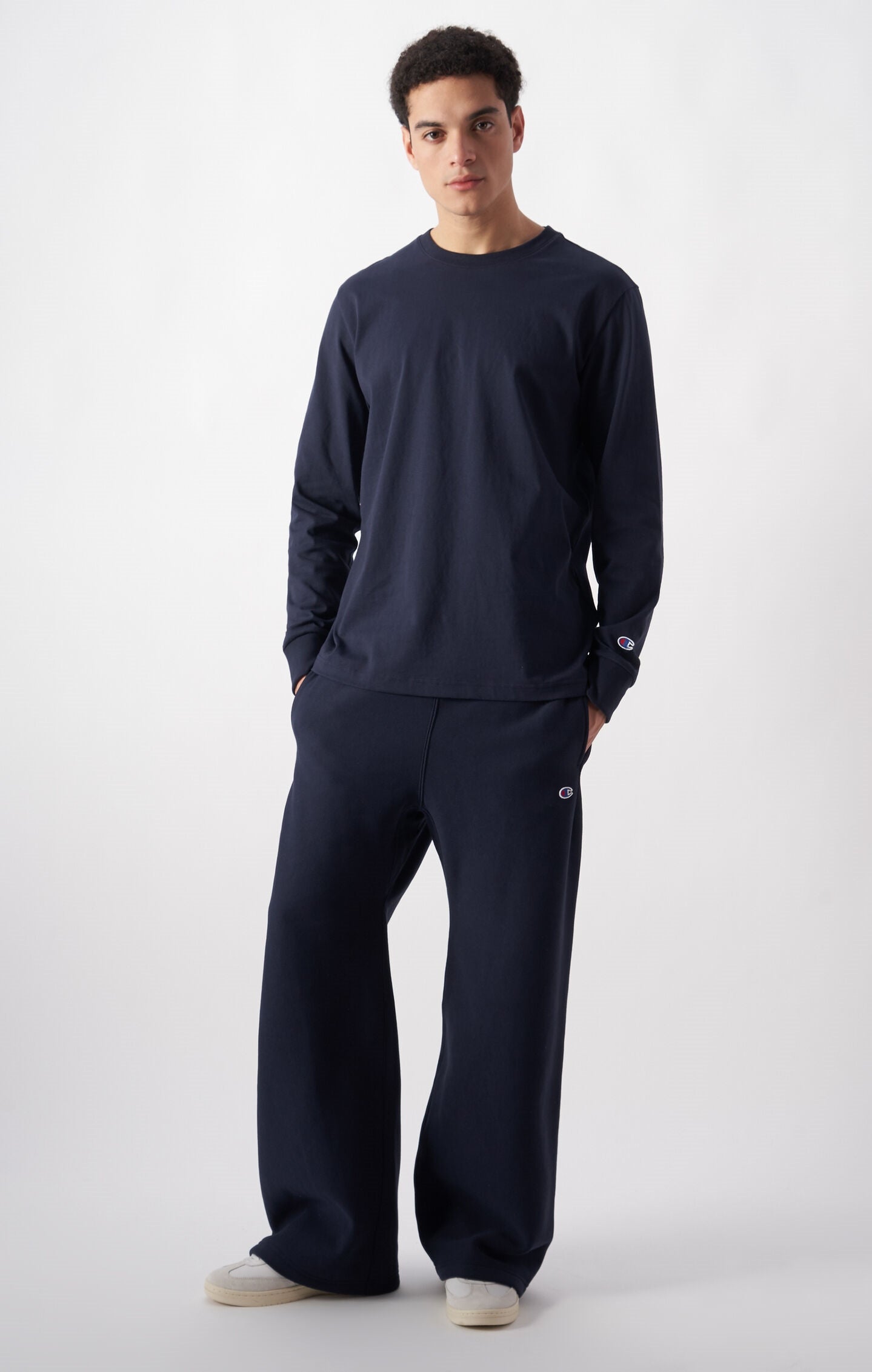Oversized Herren Langarm-T-Shirt aus weicher, schwerer Baumwolle