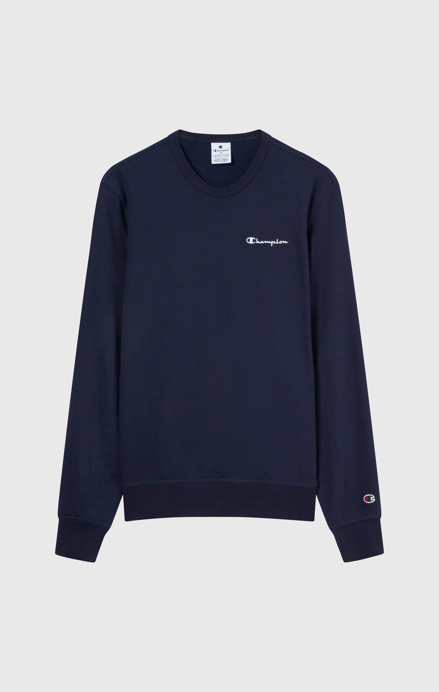 Men's Lightweight Crewneck Sweatshirt with Embroidered Logo Icons