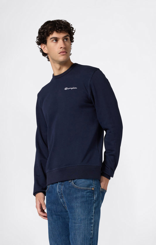 Men's Lightweight Crewneck Sweatshirt with Embroidered Logo Icons