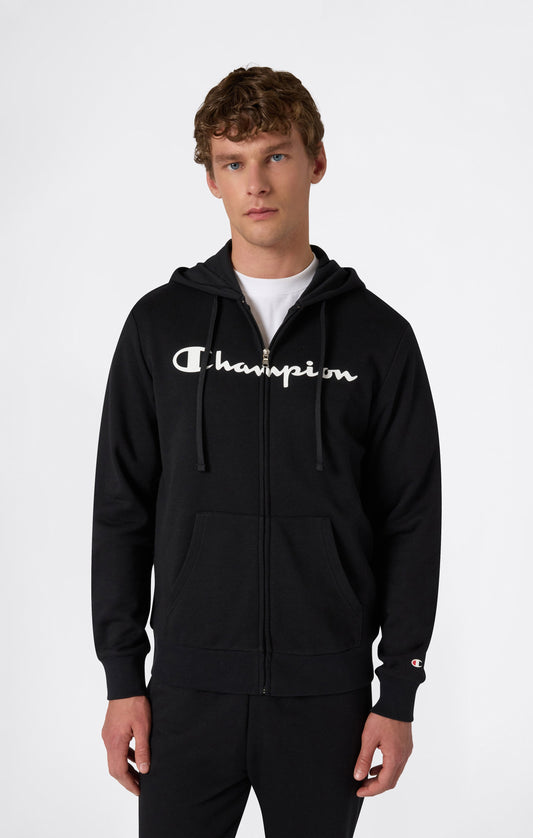 Men's Lightweight Full Zip Hooded Sweatshirt with Maxi Printed Logo