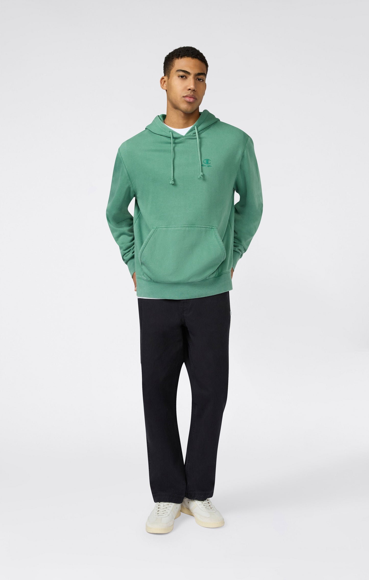 Men's Hooded Sweatshirt with Embroidered Logo and Washed Effect Icons