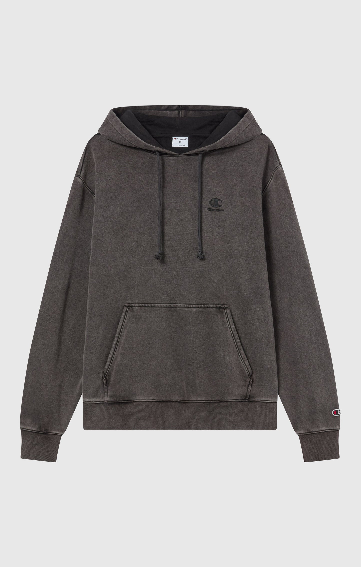 Men's Hooded Sweatshirt with Embroidered Logo and Washed Effect Icons