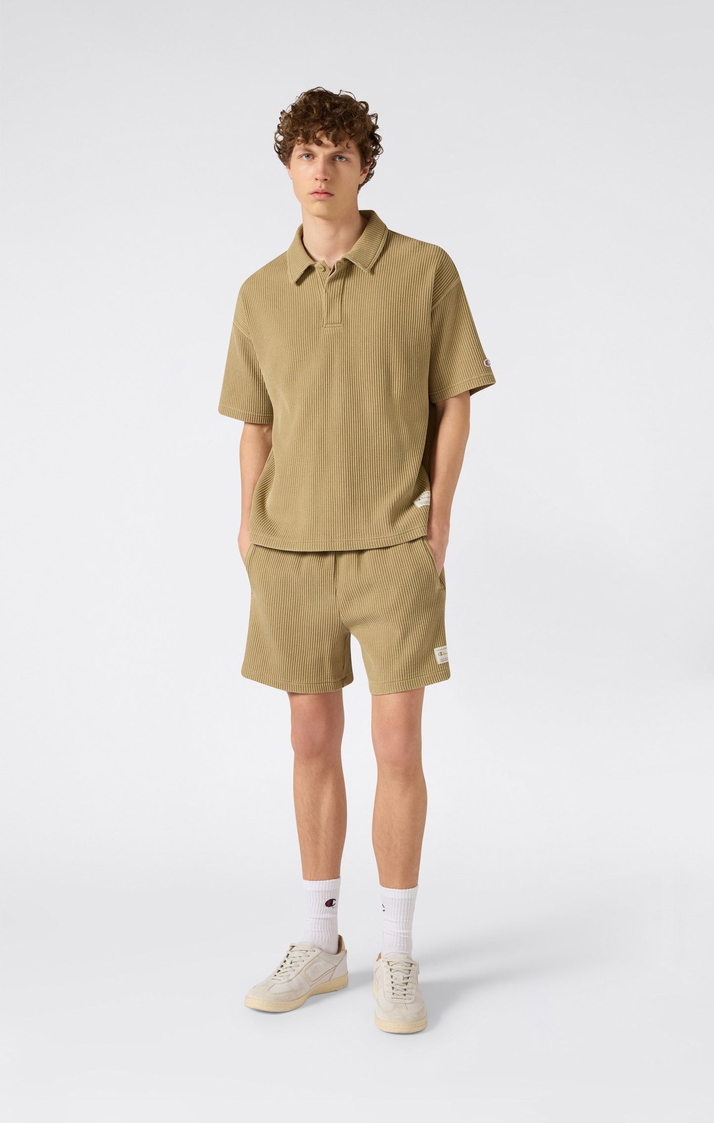 Men's Washed Waffle Bermuda Shorts