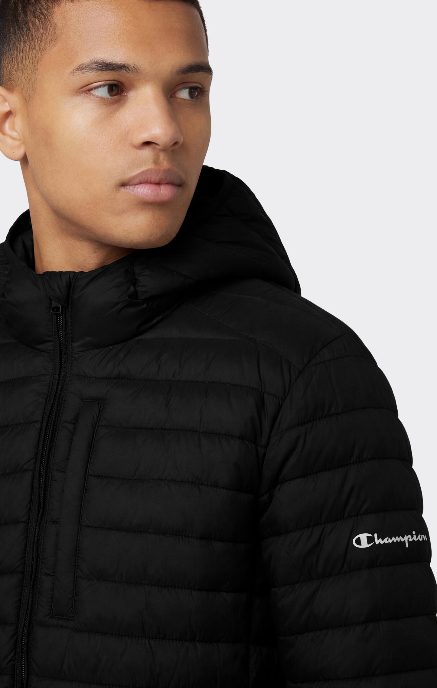 Men's Lightweight Hooded Padded Jacket with Full Zip