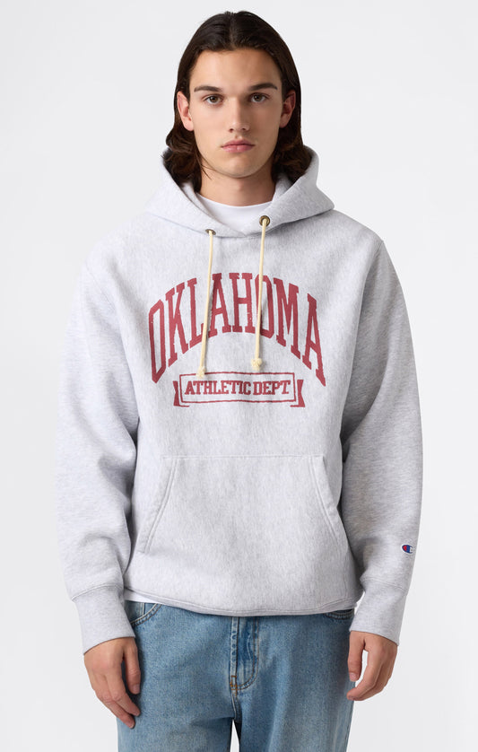 Heavyweight Men's Hooded Sweatshirt with Brushed Interior and Print Reverse Weave