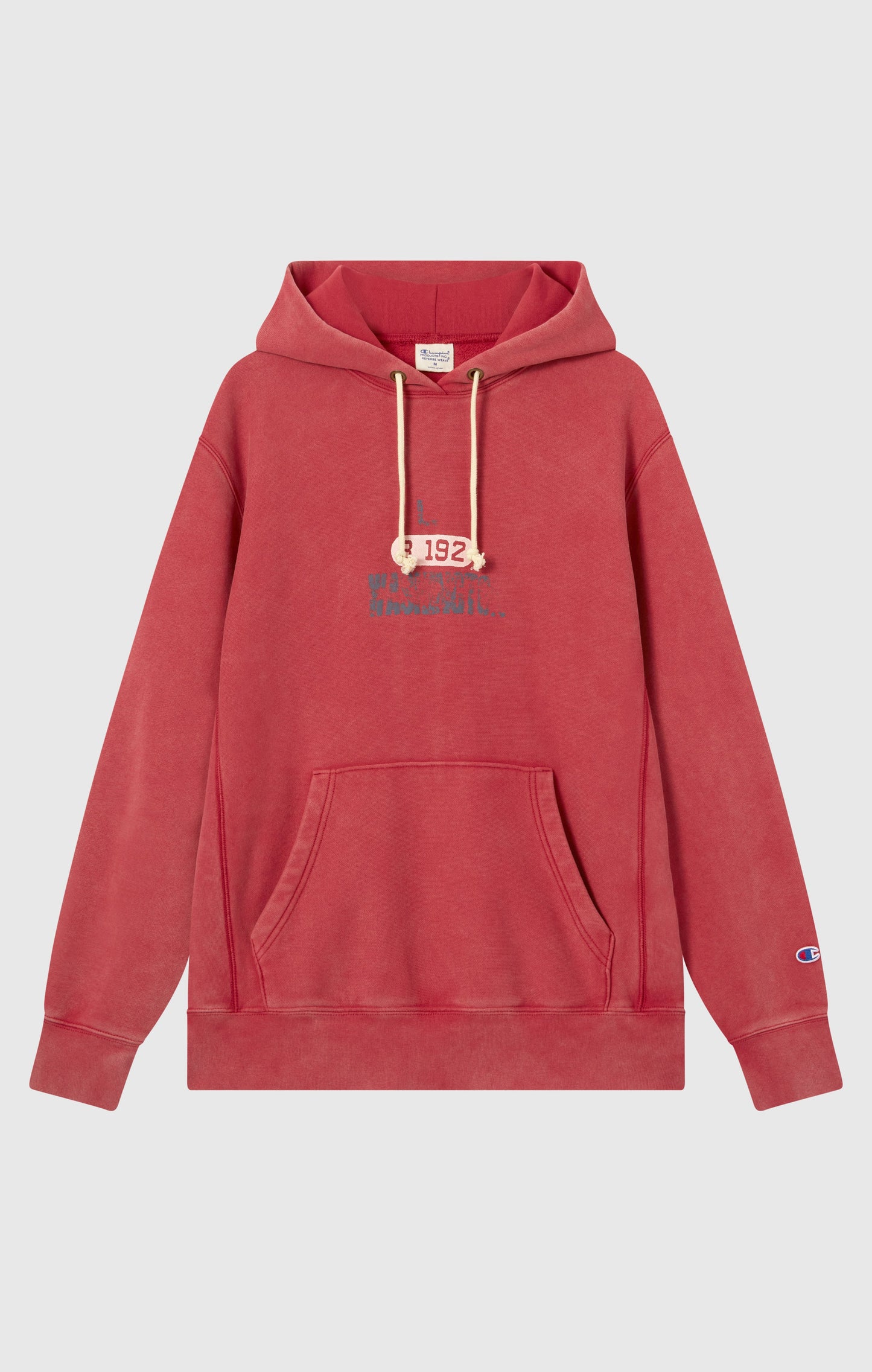 Heavyweight Men's Hooded Sweatshirt with Brushed Interior and Print Reverse Weave