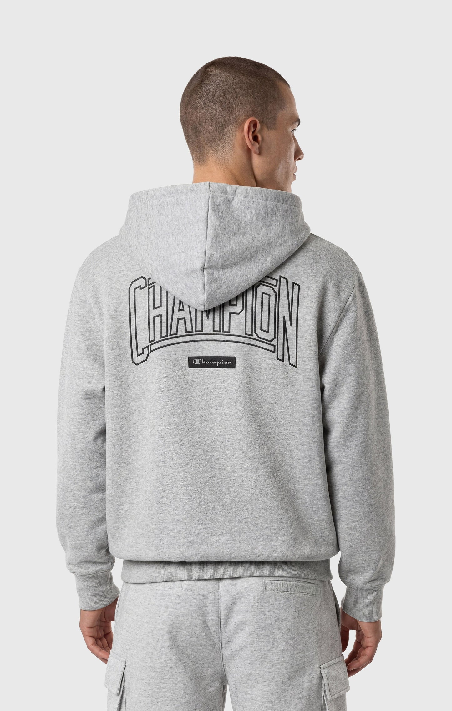 Herren-Kapuzenpullover mit durchgehendem Reißverschluss, angerauter Innenseite und Puff-Print-Logo