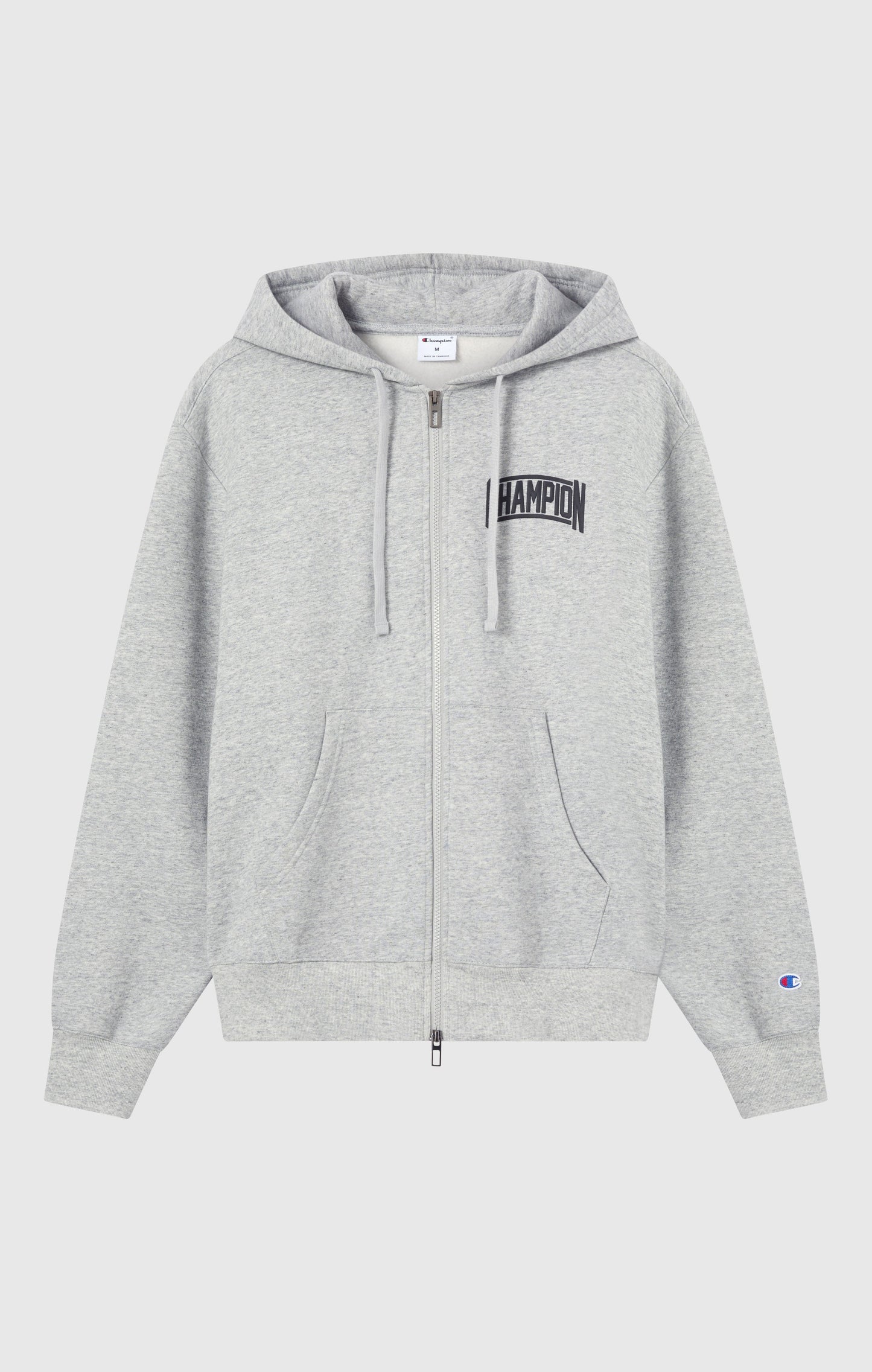 Herren-Kapuzenpullover mit durchgehendem Reißverschluss, angerauter Innenseite und Puff-Print-Logo
