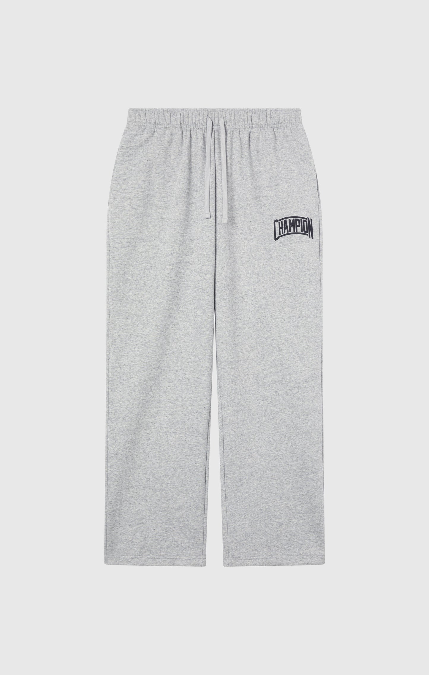 Men's Straight Hem Pants With Brushed Interior And Puff Print Logo