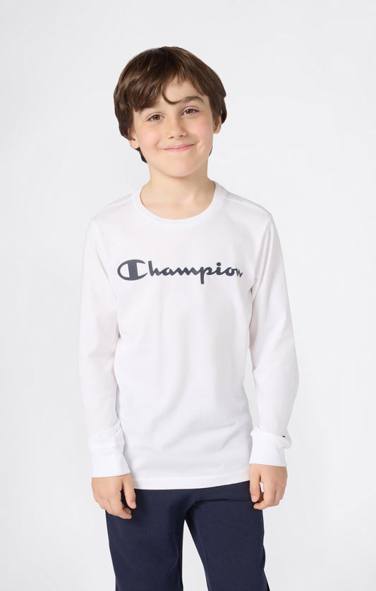 Jungen Langarm-T-Shirt mit Script-Logo