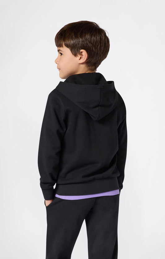 Kapuzenpullover für Jungen mit durchgehendem Reißverschluss und Maxi-Logo