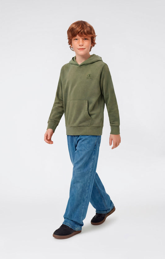 Kapuzenpullover mit Washed-Effekt und Icons für Jungen