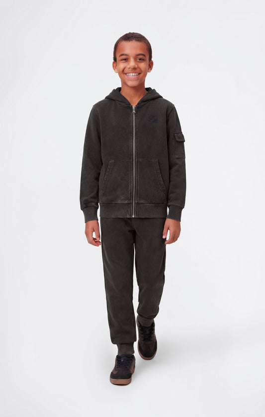 Kapuzenpullover für Jungen mit Washed-Effekt und durchgehendem Reißverschluss Icons