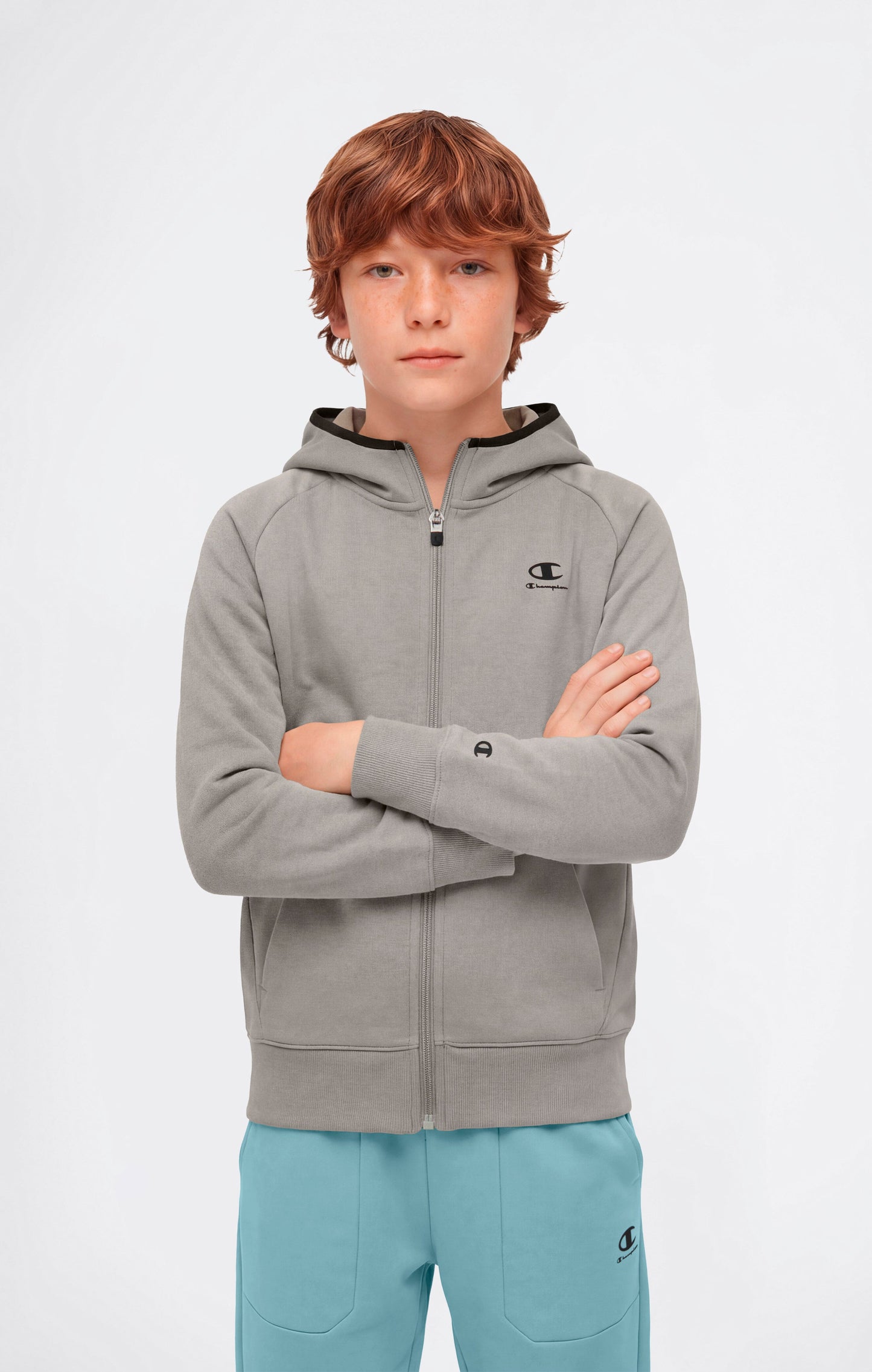 Jungen C-Tech Kapuzenjacke mit durchgehendem Reißverschluss