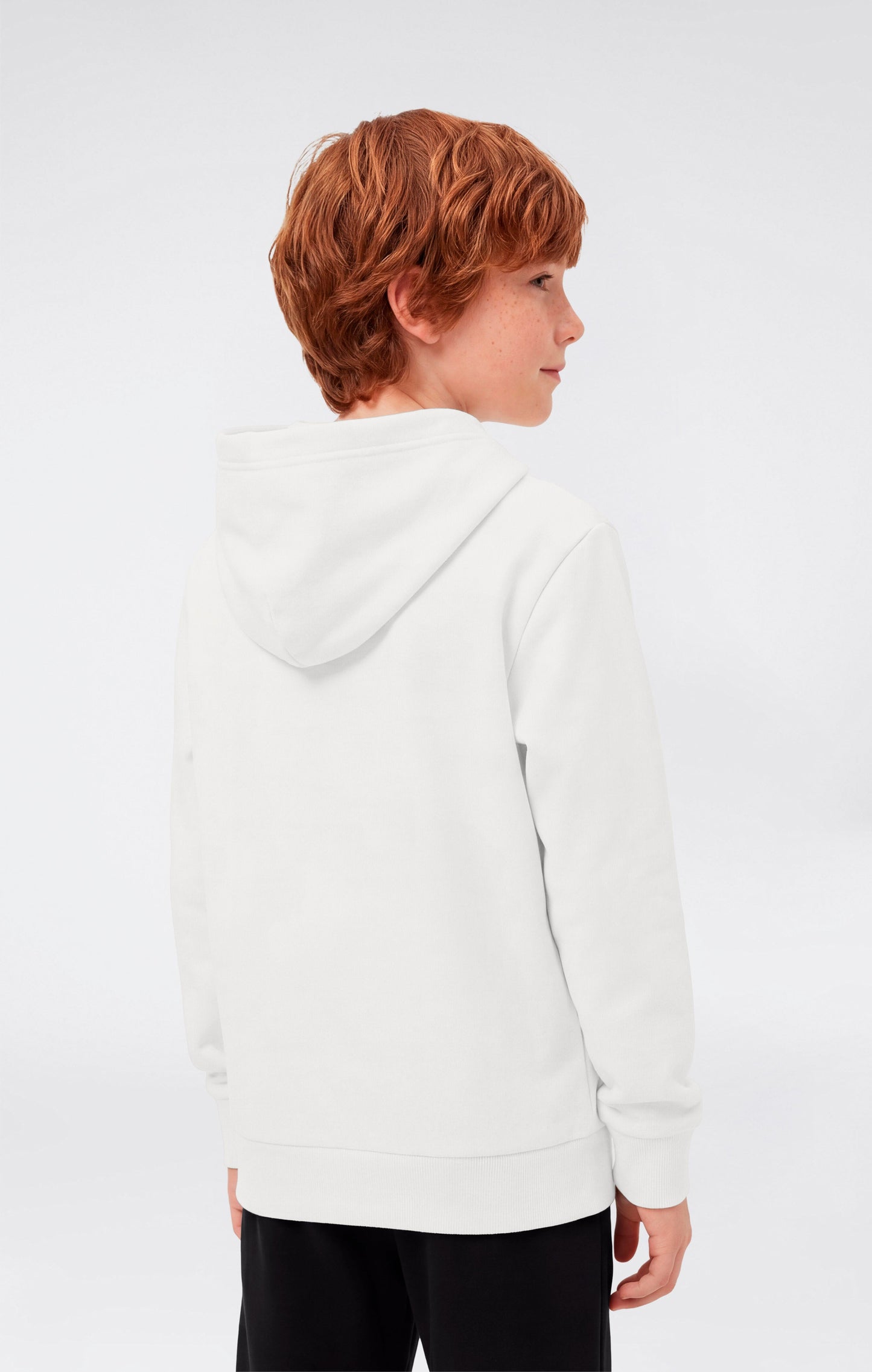 Leichtes Kapuzen-Sweatshirt für Jungen mit tonal aufgestickten Maxi-Logo-Icons