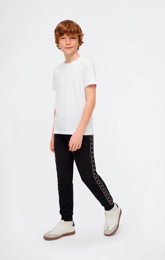 Jungen-Rippbündchenhose mit Tape-Logo