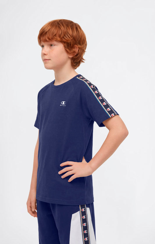 Jungen T-Shirt mit Rundhalsausschnitt und Bandlogo