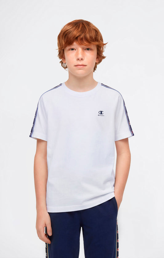 Jungen T-Shirt mit Rundhalsausschnitt und Bandlogo