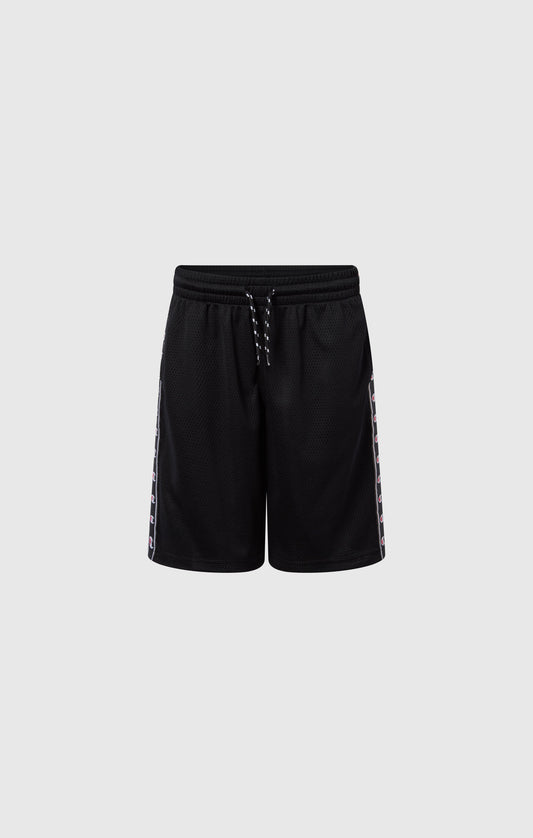 Jungen Bermuda-Shorts aus Mesh mit Logo-Tape