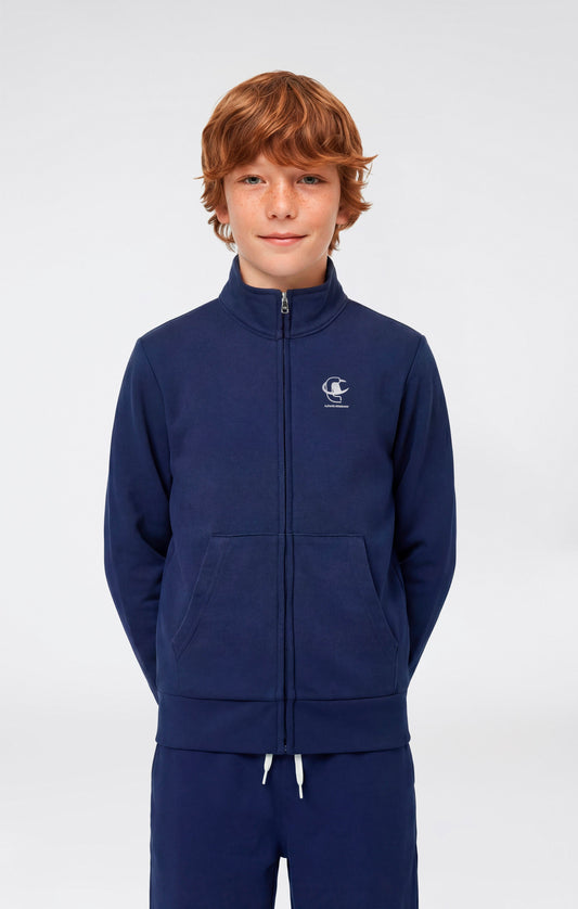 Jungen Trainingsanzug mit durchgehendem Reißverschluss, Sweatshirt und Hose mit Grafik