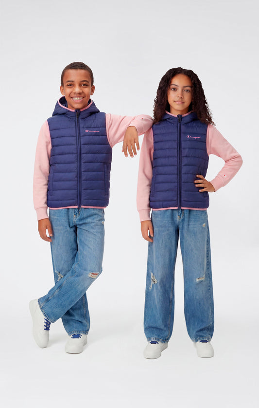 Jungen-Steppweste mit Kapuze