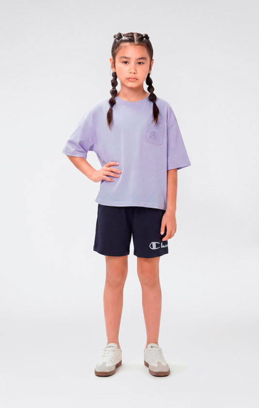 Girls' Washed Effect Crop T-Shirt Icons