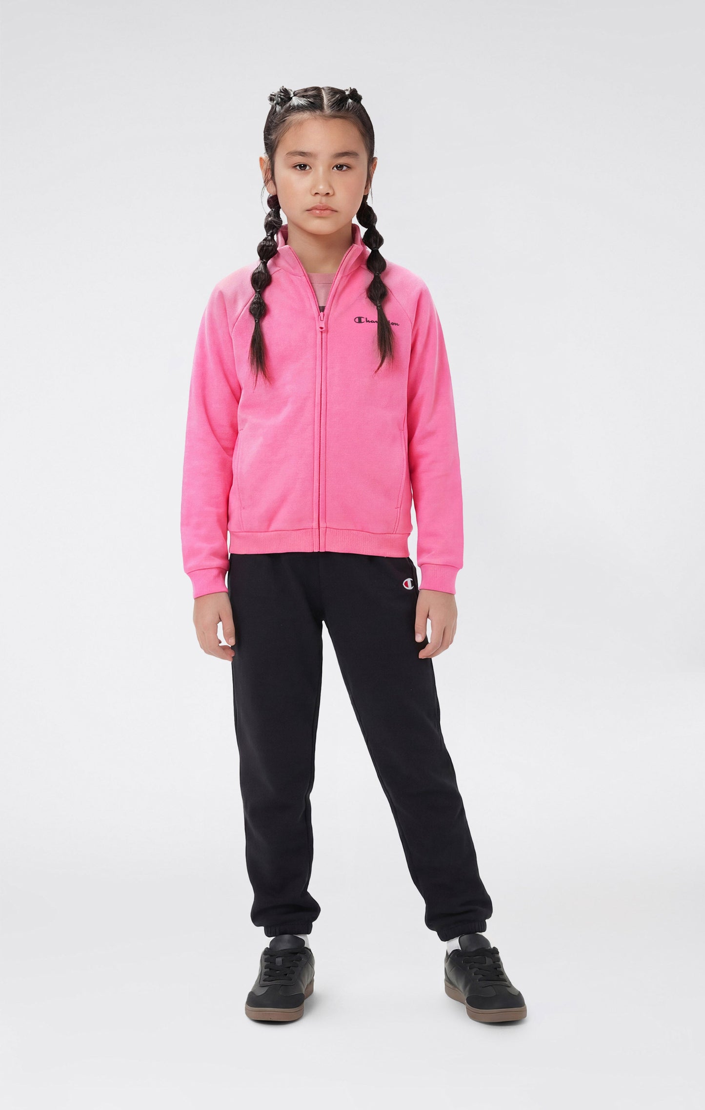Mädchen Trainingsanzug mit Kapuzenpullover mit durchgehendem Reißverschluss und Hose
