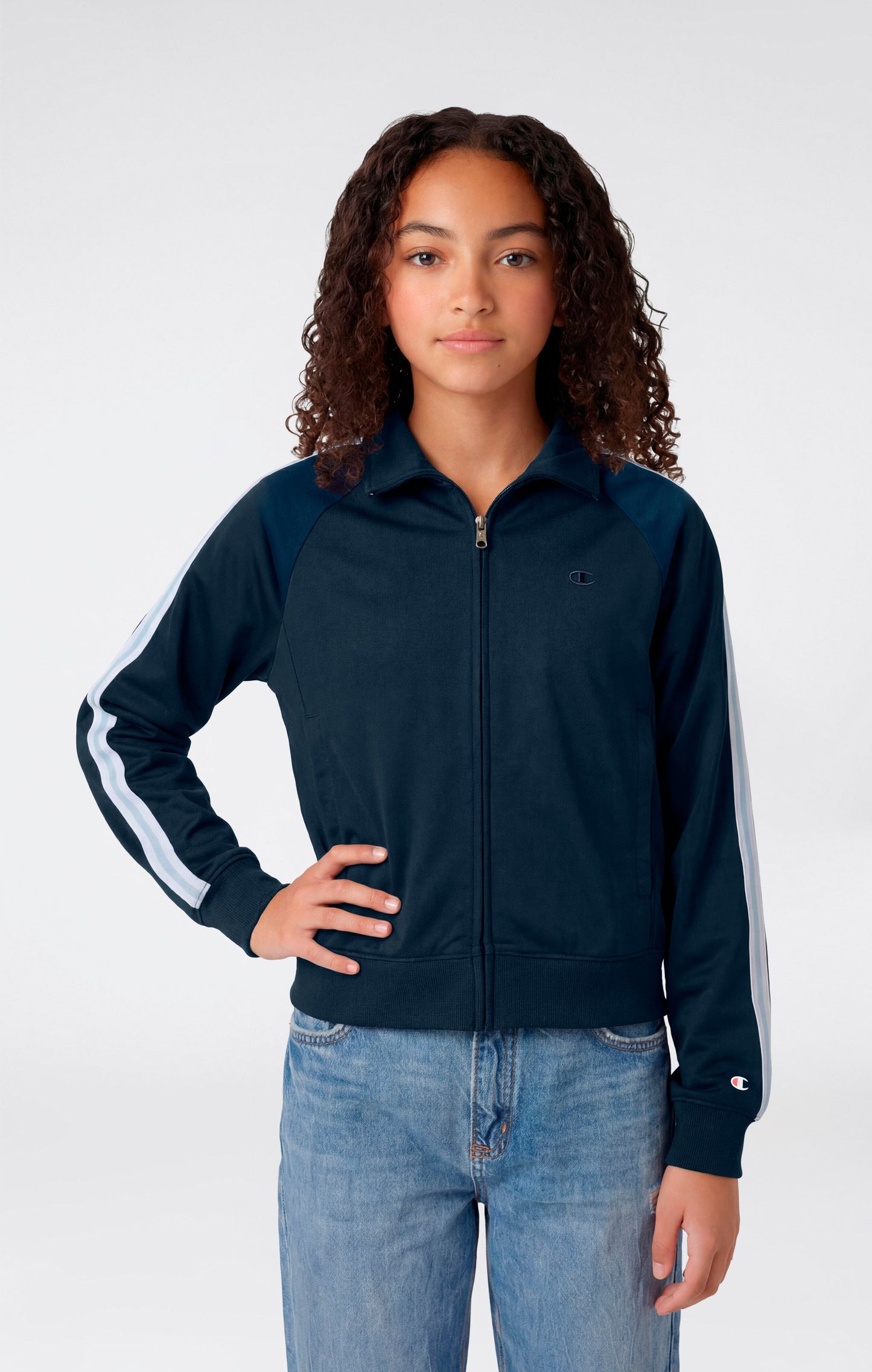 Mädchen-Trainingsjacke mit durchgehendem Reißverschluss Icons