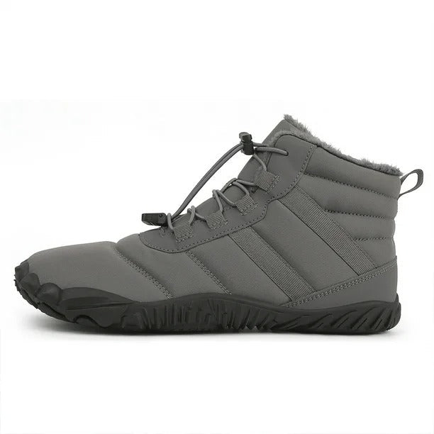Herren Warme Fleece Barfuß-Stiefel Weite Zehenpartie Orthopädische Stütz-Schneestiefel Wasserdichte Rutschfeste Winterstiefel