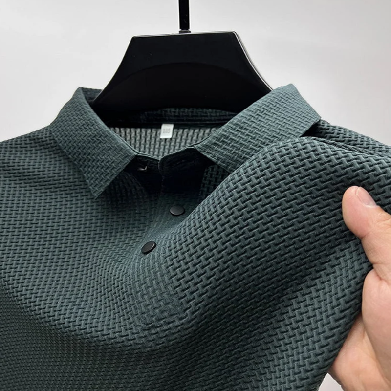 Bequemes, atmungsaktives Herren-Sommer-Mesh-V-Ausschnitt-Kurzarm-POLO-Shirt