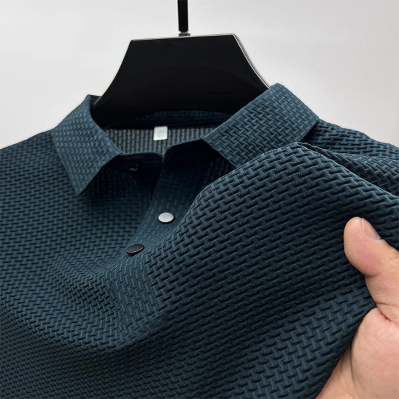 Bequemes, atmungsaktives Herren-Sommer-Mesh-V-Ausschnitt-Kurzarm-POLO-Shirt