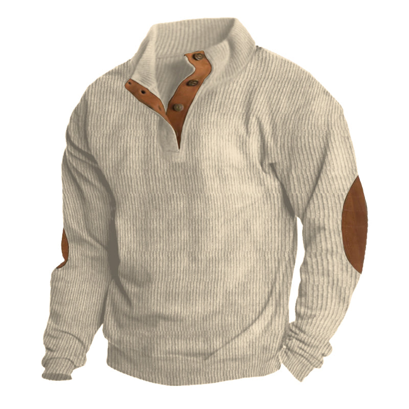 Herren Outdoor Freizeit Stehkragen Langarm Sweatshirt