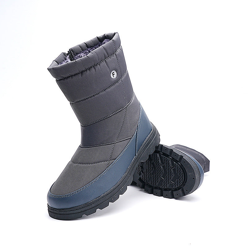 (Limited Time 70% Discount Event) Men's 2024 Winter New Style WarmWaterproof Non-Slip Puncture-Resistant One-Step Snow Boots Orthopedic Ankle Support Wide Toe Arch Support Hiking Boots
