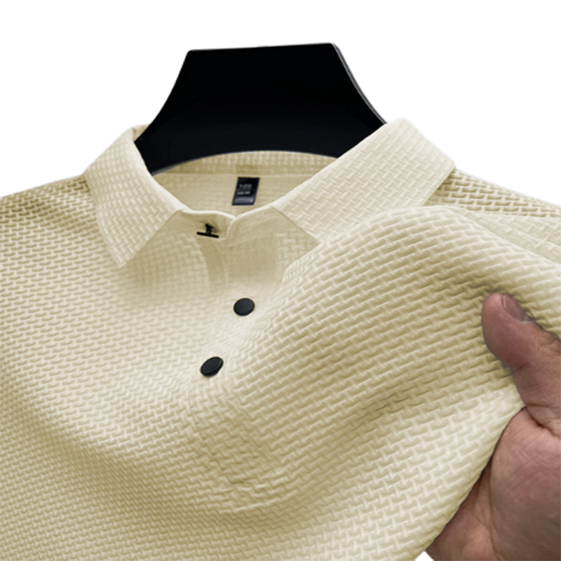 Bequemes, atmungsaktives Herren-Sommer-Mesh-V-Ausschnitt-Kurzarm-POLO-Shirt