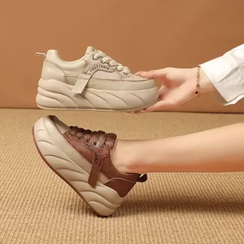 Freizeitschuhe für Damen aus Leder mit Muffinsohle