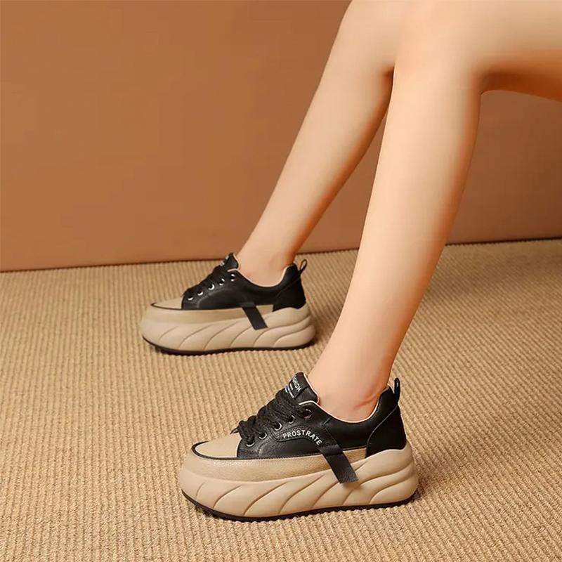 Freizeitschuhe für Damen aus Leder mit Muffinsohle