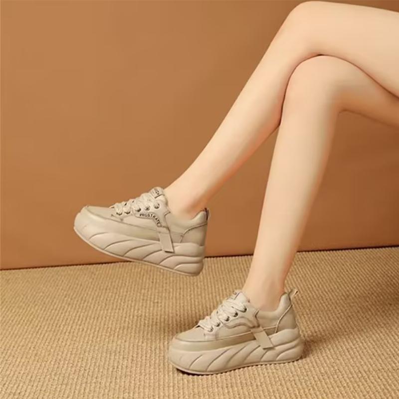 Freizeitschuhe für Damen aus Leder mit Muffinsohle
